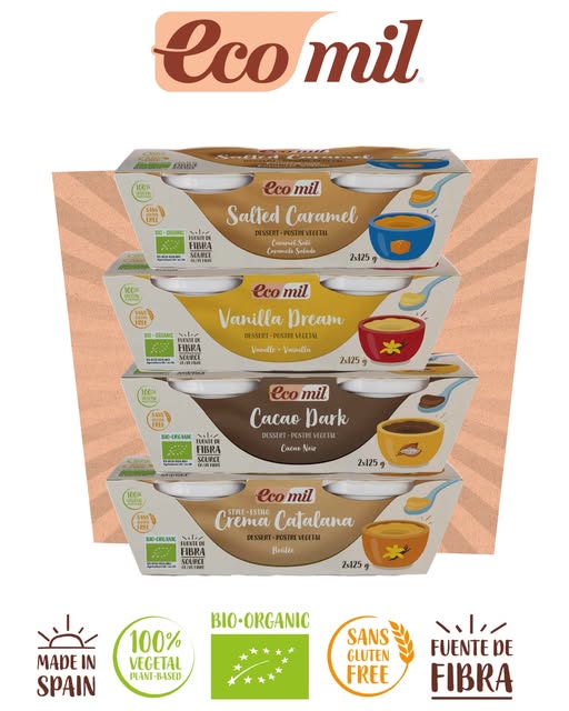Novedad Ecomil ¡La gama de postres vegetales con menos azúcar del mercado!