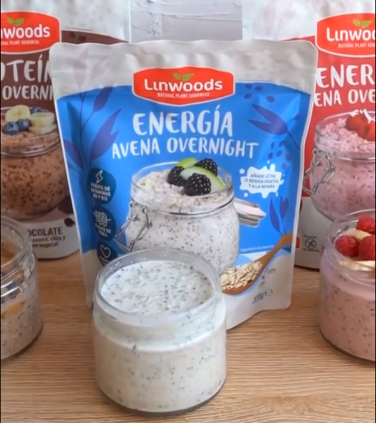  NUEVO  Ya están aquí los nuevos copos de avena OVERNIGHT de Linwoods España .